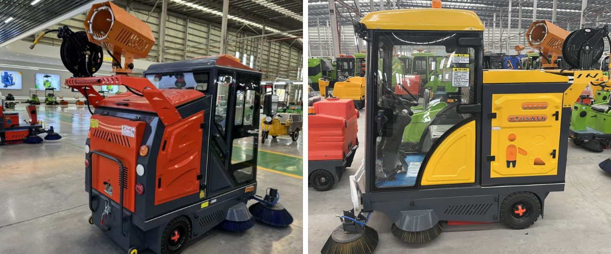 Varredora nova com cabine totalmente fechada e sistema de ventilador duplo – não deixa folhas para trás Varredora nova com cabine totalmente fechada e sistema de ventilador duplo – não deixa folhas para trás