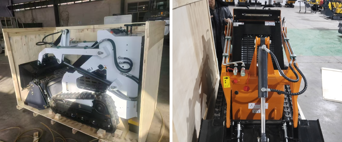 Minicarregadora 2025 embalada e enviada para Itália num contentor de cubo alto de 40 pés Minicarregadora 2025 embalada e enviada para Itália num contentor de cubo alto de 40 pés